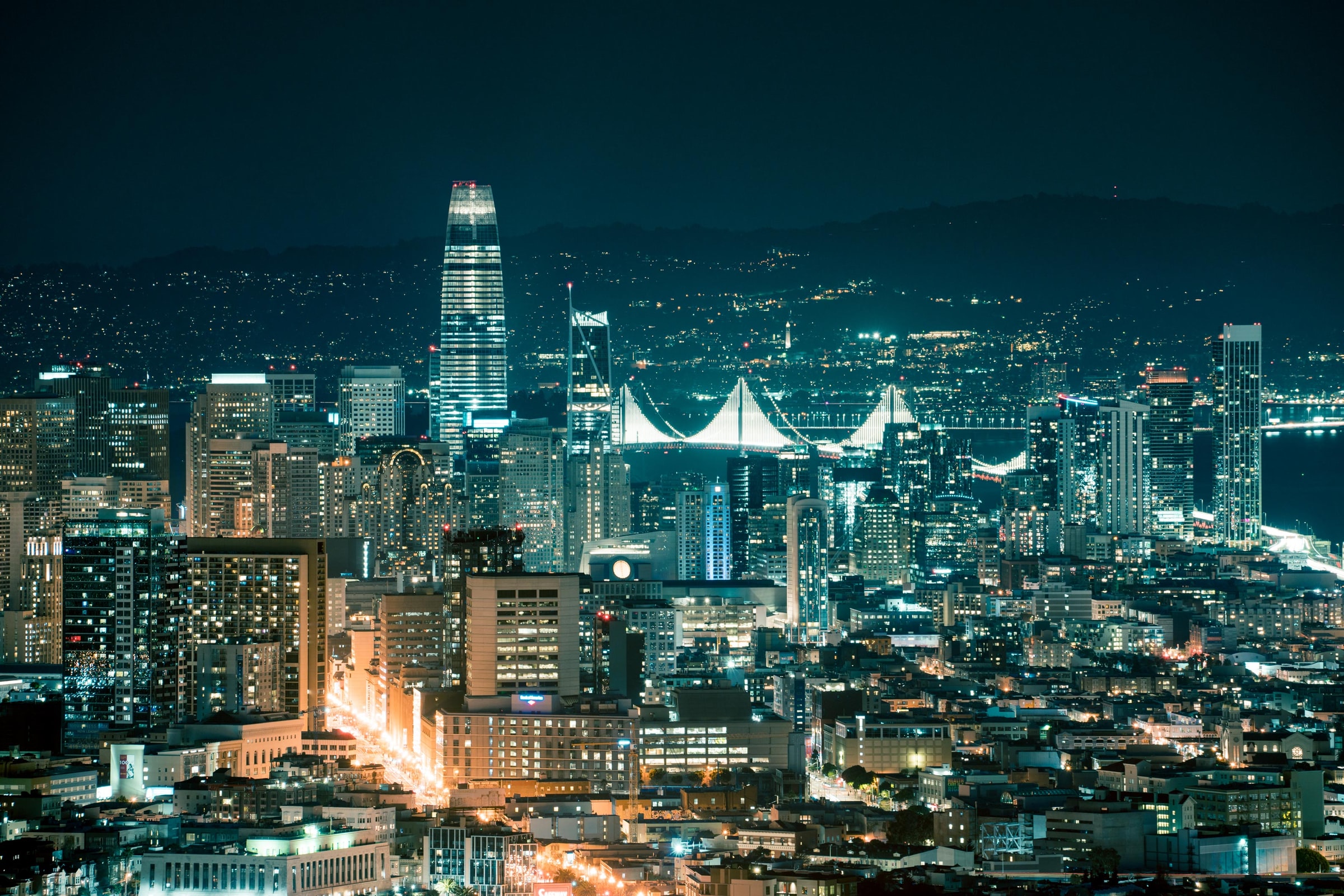 Night lights, beautifully lit buildings